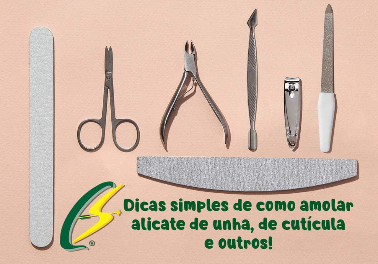 alicates, tesouras, lixas e outros utensílios
