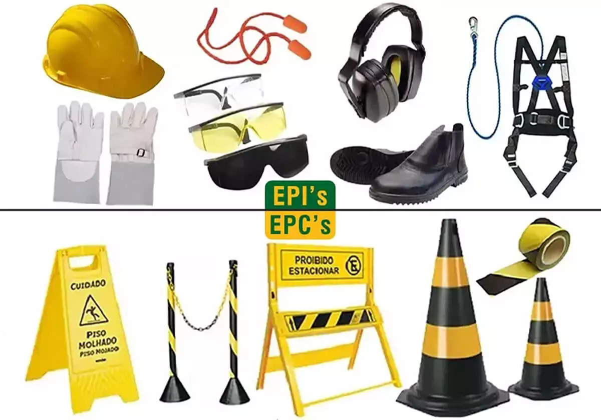 Equipamentos de proteção individual e coletiva.
